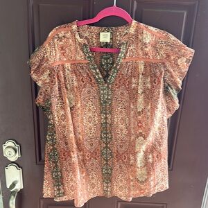 Bohemian Paisley Print Top